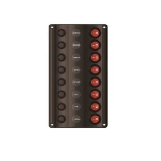 Aksesoris kapal - switch panel 8 gang 10028-BK AAA