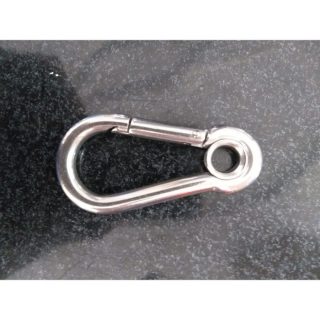 SECURITY SAFETY SNAP HOOK W/ EYE - SS 304 - UK. 80mm 55082